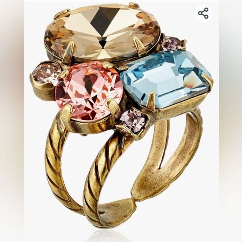 🔥✨️SORRELLI MULTI-CUT CRYSTAL CLUSTER RING ADJUSTABLE🔥✨️
